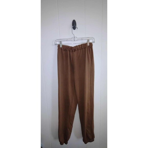 Romwe | Brown High Waist Jogger Sweatpants Size Medium - Picture 1 of 3